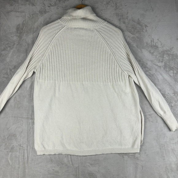 Zaket & Plover Cream Ribbed Turtleneck Sweater Knit Long Sleeve Merino Wool XS - Picture 2 of 7
